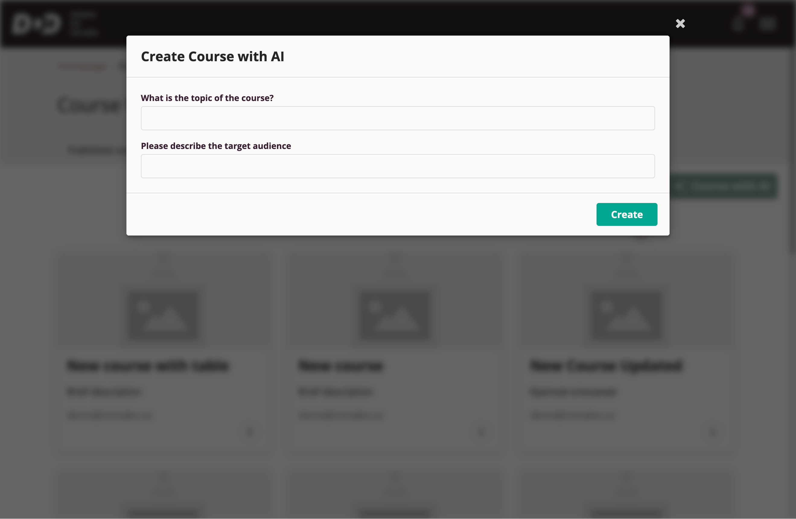 AI Course Creation Settings