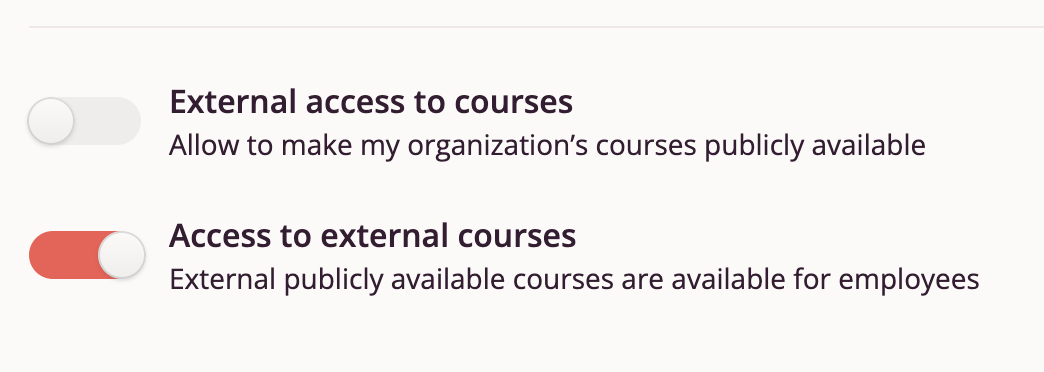 Organization Properties - Course Access
